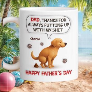 Cute Puppy Dog Father Day Gift Funny Message for Dad From Pet Mug Cute Puppy Dog Father Day Gift Funny Message for Dad From Pet Mug