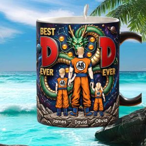 Dragon Ball Z Best Dad Ever James David Olivia Personalized Anime Father's Day Gift Mug