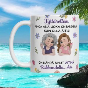 Finnish Mother's Day Gift From Daughter Touching Message Love Appreciation Personalized Ceramic Keepsake Mug