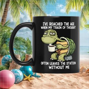Forgetful Turtle Train Of Thought Funny Aging Humor Gift Ceramic Ceramic Mug