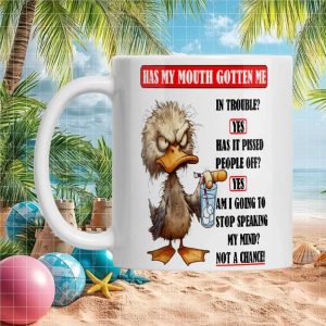 Funny Angry Duck Talking My Mind Sarcastic Humor Gift Ceramic Ceramic Mug