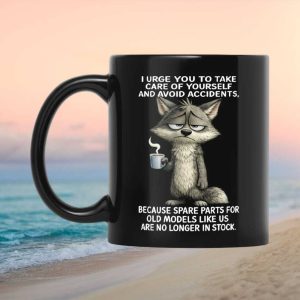 Funny Cat Spare Parts Old Models Sarcastic Humor Gift For Older Friends Mug