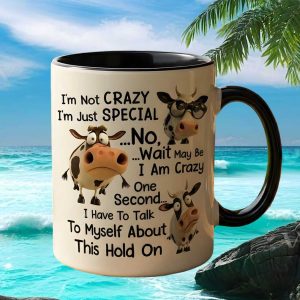 Funny Cow Not Crazy Just Special Thought Process Personalized Farm Animal Humor Coffee Mug