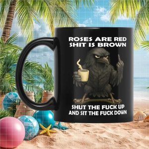 Funny Crow Roses Are Red Sarcastic Rhyme Gift for Men and Ceramic Mug