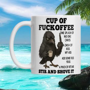 Funny Crow Sarcastic Bird Rude Attitude Office Humor Novelty Ceramic Ceramic Tea Mug