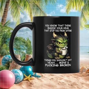 Funny Dragon No Filter Personality Sarcastic Humor Gift for Men and Ceramic Mug