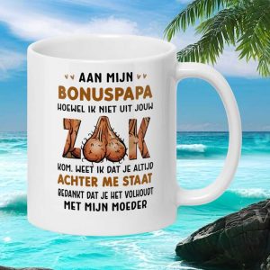 Funny Dutch Language Bonus Dad Gift Appreciation For Stepfather Humorous Custom Sentiment Keepsake Mug