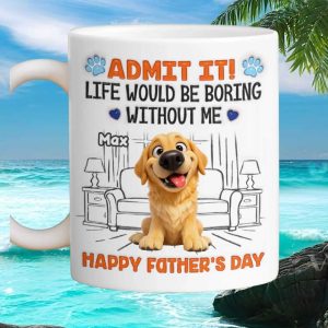 Funny Golden Retriever Max Dog Dad Father's Day Gift Pet Lover Ceramic Cup Mug