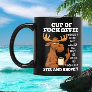 Funny Moose Cup Of Fuckoffee Sarcastic Ceramic Lover Rude Quote Gift Ceramic Cup Mug