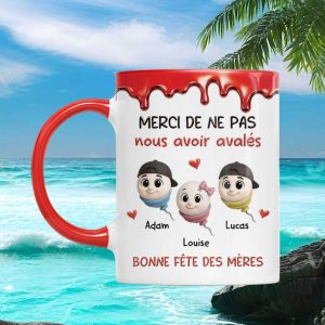 Funny Mother’s Day Kids Balloon Characters Dripping Glaze Personalized Gift For Mom Mug