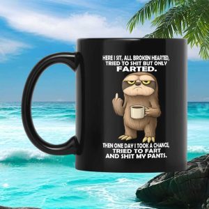 Funny Sloth Fart Humor Ceramic Mug Office Gift for Men and Women Mug