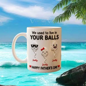 Funny Sperm Cell Pun Happy Father's Day Custom Personalized Dad Gift Ceramic Mug