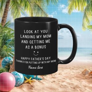 Funny Stepdad Father’s Day Appreciation Landing My Mom Bonus Child Humorous Gift Idea Mug Funny Stepdad Father’s Day Appreciation Landing My Mom Bonus Child Humorous Gift Idea Mug
