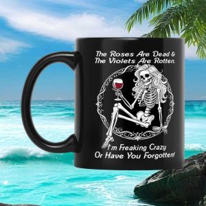 Goth Skeleton Drinking Wine Dark Aesthetic Sarcastic Funny Quote Gift Ceramic Ceramic Mug