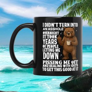 Grumpy Bear Middle Finger Funny Sarcastic Quote Gift for Cynical People Ceramic Mug