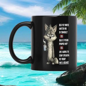 Grumpy Wolf Personality Sarcastic Funny Quote Relatable Office Desk Ceramic Ceramic Tea Mug