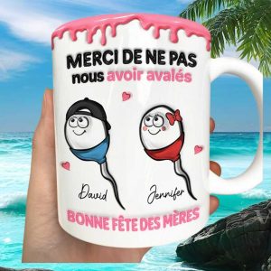 Humorous Thank You For Not Swallowing Funny Sperm Characters Mother's Day Witty Novelty Gift Mug