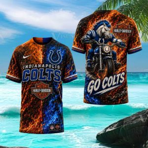 Indianapolis Colts Harley Davidson Biker Horse Mascot T Shirt