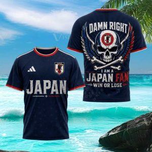 Japan National Soccer Team Skull Wing Fan Support T Shirt