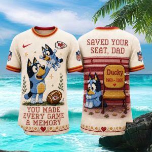 Kansas City Football Blue Dog Memorial Saved Your Seat Dad T Shirt