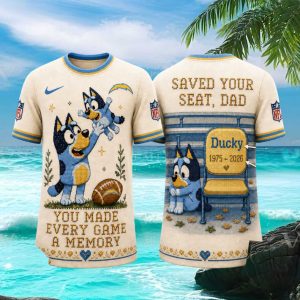 Los Angeles Chargers Bluey Dad Memorial Keepsake T Shirt