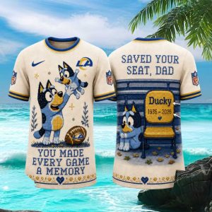 Los Angeles Rams Bluey Cartoon Memorial Dad Gift T Shirt