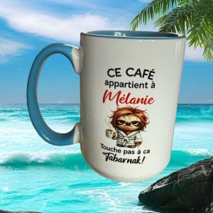 Melanie Personal Sloth Ceramic Lover Funny French Language Tabarnak Attitude Ceramic Ceramic Break Mug