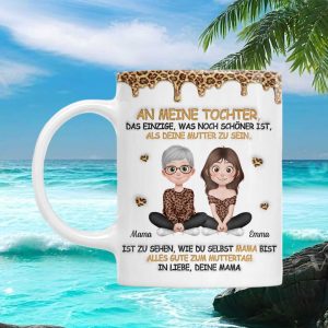 Mother Daughter Mother's Day Leopard Print Personalized Matching Gift Keepsake Coffee Ceramic Mug