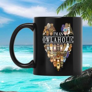 Owlaholic Cute Owl Heart Shaped Lovers Bird Watcher Gift Ceramic Coffee Mug