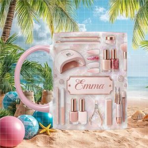 Personalized Nail Artist Rose Gold Beauty Salon Decor Gift for Her Ceramic Ceramic Mug