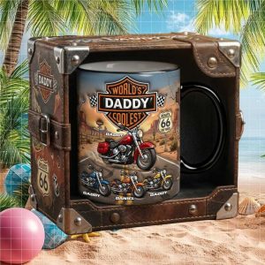 Personalized Route 66 World Coolest Daddy Motorcycle Biker Theme Father Day Gift Ceramic Mug Personalized Route 66 World Coolest Daddy Motorcycle Biker Theme Father Day Gift Ceramic Mug