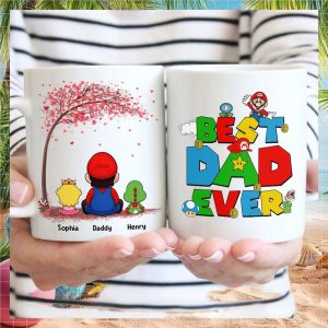 Personalized Super Mario Family Theme Father's Day Gift for Daddy Ceramic Ceramic Mug
