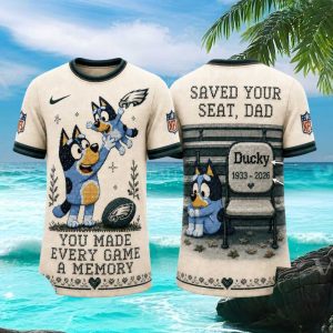Philadelphia Eagles Bluey Cartoon Memorial Dad Gift T Shirt