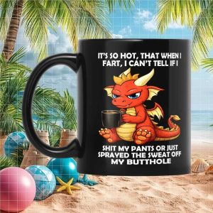Red Dragon Hot Weather Fart Funny Sarcastic Relatable Humor Birthday Gift for Him Mug