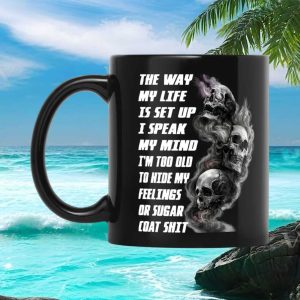 Sarcastic Skull Quote I Speak My Mind Gift for Blunt Personality Types Mug