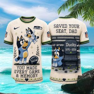 Seattle Seahawks Bluey Cartoon Memorial Dad Gift T Shirt