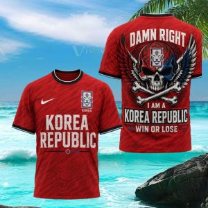 South Korea Soccer Team Tiger Skull Fan T Shirt