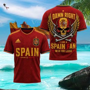 Spain National Soccer Team Skull Winged Fan T Shirt
