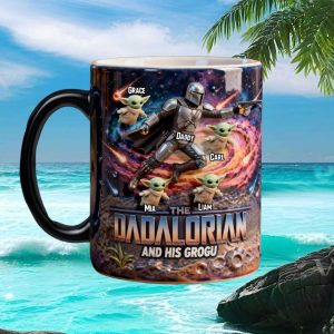 Star Wars The Dadalorian and His Grogu Custom Personalized Father's Day Fan Gift Mug