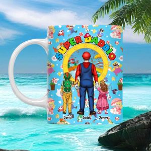 Super Daddy Personalized Video Game Theme Father's Day Family Gift Ceramic Coffee Mug