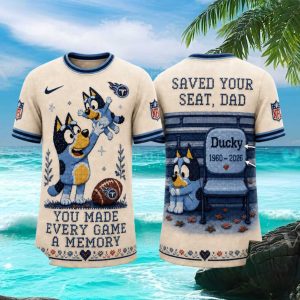Tennessee Titans Bluey Cartoon Memorial Dad Gift T Shirt