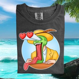 The Mask Cartoon Character Heart Eyes Funny Movie Graphic T Shirt The Mask Cartoon Character Heart Eyes Funny Movie Graphic T Shirt
