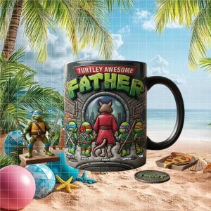 Turtley Awesome Father Teenage Mutant Ninja Turtles Custom Name Family Gift Ceramic Mug Turtley Awesome Father Teenage Mutant Ninja Turtles Custom Name Family Gift Ceramic Mug