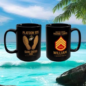 US Marine Corps Platoon 1015 San Diego 1981 Veteran Commemorative Gift Ceramic Ceramic Mug