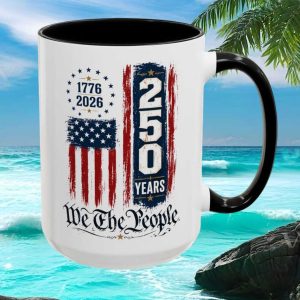 USA 250 Years 1776 2026 We The People Patriotic American History Anniversary Ceramic Cup Mug
