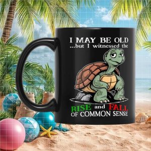 Vintage Turtle Common Sense Aging Funny Quote Sarcastic Birthday Gift For Men Ceramic Mug