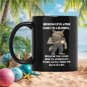Werewolf Appreciation Growing Up Poor Blessing Inspiration Funny Dark Humor Birthday Gift Mug