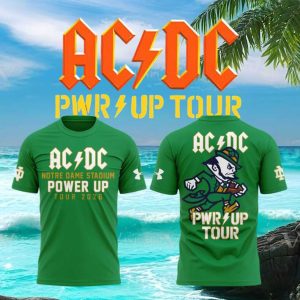 AC DC Power Up Tour 2026 Notre Dame Stadium Fighting Irish Green Shirt AC DC Power Up Tour 2026 Notre Dame Stadium Fighting Irish Green Shirt