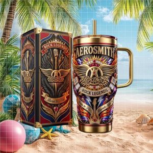Aerosmith Rock Legends Born To Fly Gold Music Tumbler Aerosmith Rock Legends Born To Fly Gold Music Tumbler
