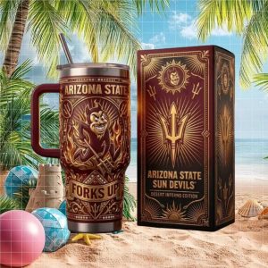 Arizona State Sun Devils Spark Mascot Forks Up Tumbler Arizona State Sun Devils Spark Mascot Forks Up Tumbler